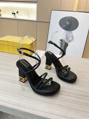 Fendi Baguette Heeled Sandals in Black - 1