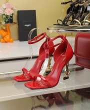 YSL High Heel Sandals in Patent Leather Red - 1