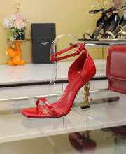 YSL High Heel Sandals in Patent Leather Red - 6