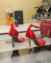 YSL High Heel Sandals in Patent Leather Red - 3