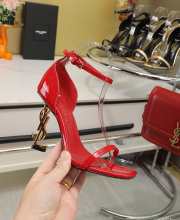 YSL High Heel Sandals in Patent Leather Red - 4