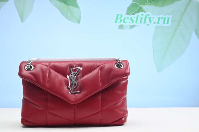 YSL Loulou Puffer Handbag 29cm Red - 1