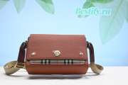 Burberry Leather and Vintage Check Note Crossbody Bag 25CM 001 - 1