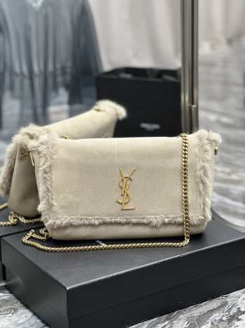 YSL Kate Reversible Suede And Shearling Shoulder Bag 