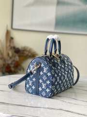 Louis Vuitton Speedy Bandouliere Blue M59609 25CM - 4