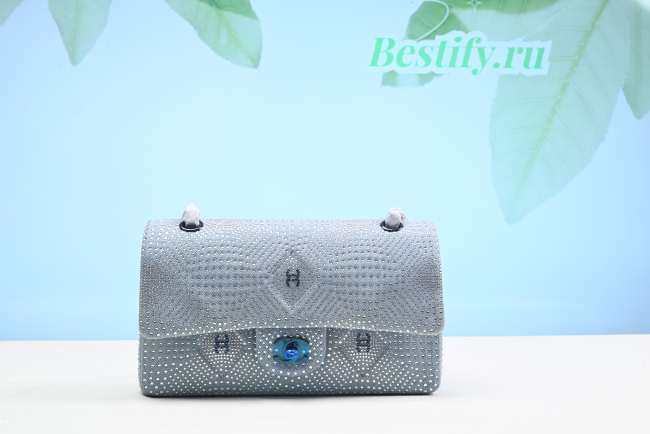 Chanel Classic Flap Bag Light blue With Cristals A01112 25CM - 1