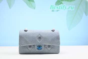 Chanel Classic Flap Bag Light blue With Cristals A01112 25CM