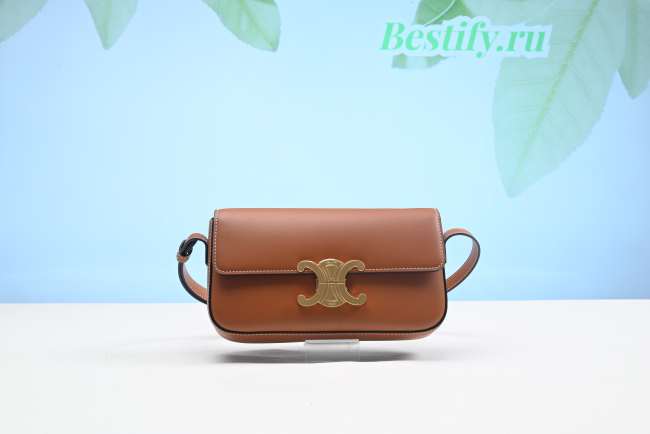 Celine Triomphe Shoulder Bag 194143 Caramel 20CM - 1