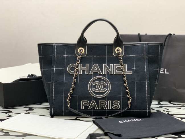 Chanel Shopping Bag Black 38CM - 1