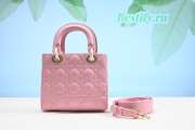 Dior Lady Bag Pink 20CM - 3