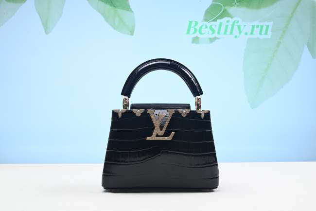 Louis Vuitton Capucines Crocodile Bag 21CM Black - 1