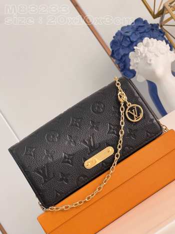 Louis Vuitton Monogram Wallet On Chain in Black 20CM M83233