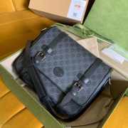 Gucci Messenger Bag Black GG Canvas 28CM - 1