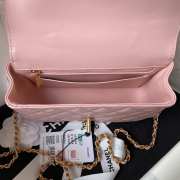 Chanel Flap Bag with Handle Pink 21CM - 4