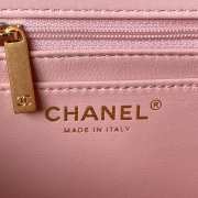 Chanel Flap Bag with Handle Pink 21CM - 3