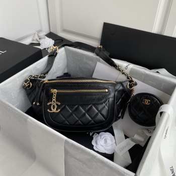 Chanel Waist Bumbag in Black 34CM