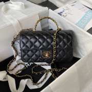 Chanel Flap Bag with Handle Black 21CM - 1