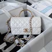 Chanel Flap Bag with Handle White 21CM - 1