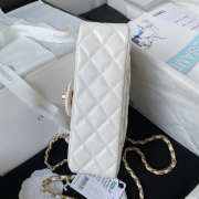 Chanel Flap Bag with Handle White 21CM - 6