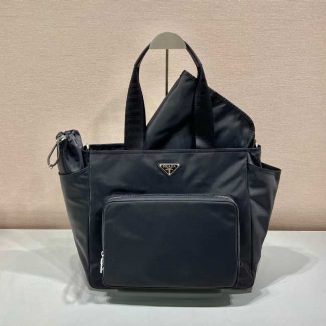 Prada Black Re-nylon Diaper Bag 35CM - 1