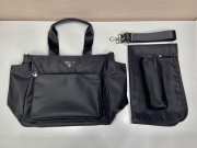 Prada Black Re-nylon Diaper Bag 35CM - 2