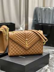 YSL Envelope Large Bag Caramel 31CM - 4