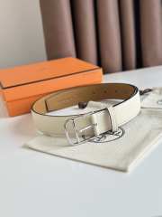 Hermes Ceinture Romain Belt White 35MM - 1