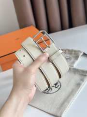 Hermes Ceinture Romain Belt White 35MM - 6