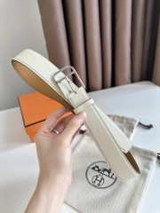 Hermes Ceinture Romain Belt White 35MM - 5