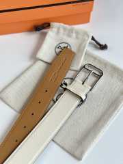 Hermes Ceinture Romain Belt White 35MM - 3