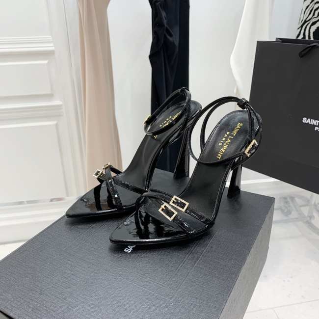 YSL Sandal Heels Black 001 - 1