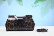 Dolce&Gabbana Sicily Small Leopard Print Brown Top Handle Bag 29CM - 2