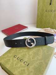 Gucci GG Belts Silver Black 05 - 2