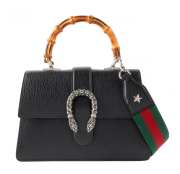 Gucci Dionysus Leather Top Handle Bag Black - 1