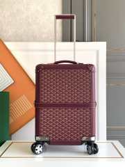 Details Goyard Bourget PM Trolley Case Burgundy 50CM - 1