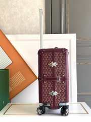 Details Goyard Bourget PM Trolley Case Burgundy 50CM - 6