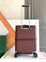 Details Goyard Bourget PM Trolley Case Burgundy 50CM - 5