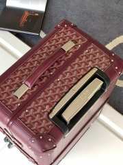 Details Goyard Bourget PM Trolley Case Burgundy 50CM - 3