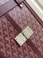 Details Goyard Bourget PM Trolley Case Burgundy 50CM - 2