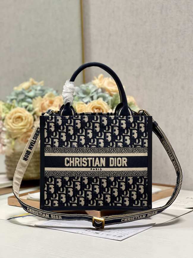 Dior Mini Book Tote Bag Blue 26.5CM  - 1