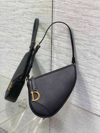 Dior Saddle Shoulder Pouch Black 19.5CM