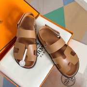 Hermes Genius Sandals 006 (Black, White, Brown) - 5