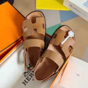 Hermes Genius Sandals 006 (Black, White, Brown) - 3