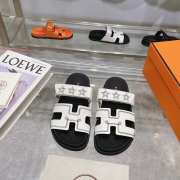 Hermes Chyper Sandals 005 (Black, White, Brown) - 3