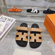 Hermes Chyper Sandals 005 (Black, White, Brown) - 4