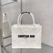 Dior Small Book Tote Bag White  - 1