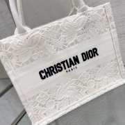 Dior Small Book Tote Bag White  - 5