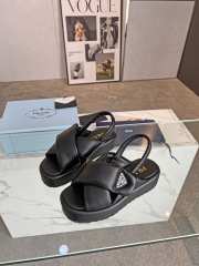 Prada Soft Sandals (Black, White, Caramel) - 1