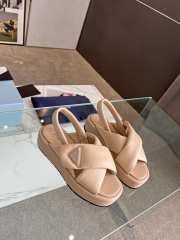 Prada Soft Sandals (Black, White, Caramel) - 5