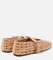 Alaia Vienne Leather Ballet Flats Beige - 4